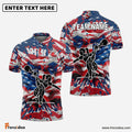 Frenzidea Bowling And Pins America Flag Paint Style Customized Name, Team Name 3D Shirt