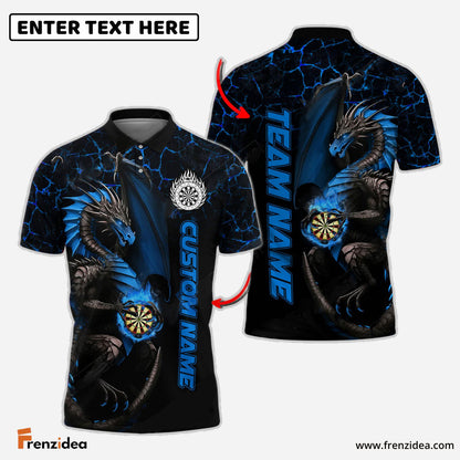 Frenzidea Darts Big Dragon Personalized Name, Team Name 3D Shirt (4 Colors)