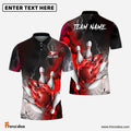 Frenzidea Bowling And Pins Fire Lava Smoke Multicolor Customized Name 3D Shirt ( 4 Colors )