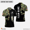 Frenzidea Bowling And Pins Skull Army Flag Custom Multicolor Customized Name 3D Shirt ( 4 Colors )