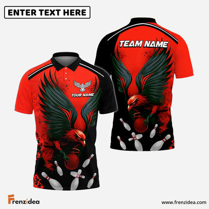 Frenzidea The Eagle and Bowling Personalized Name, Team Name 3D Shirt (4 Colors)