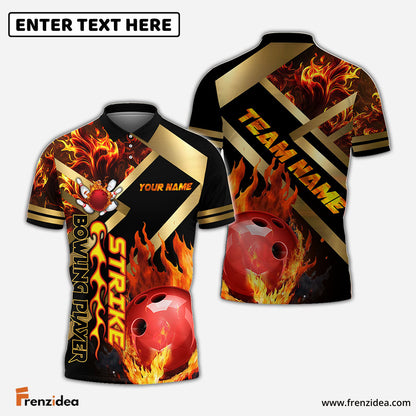 Frenzidea Bowling And Pins Magic Collision Customized Name 3D Shirt (4 Colors)
