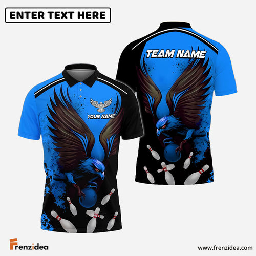 Frenzidea The Eagle and Bowling Personalized Name, Team Name 3D Shirt (4 Colors)