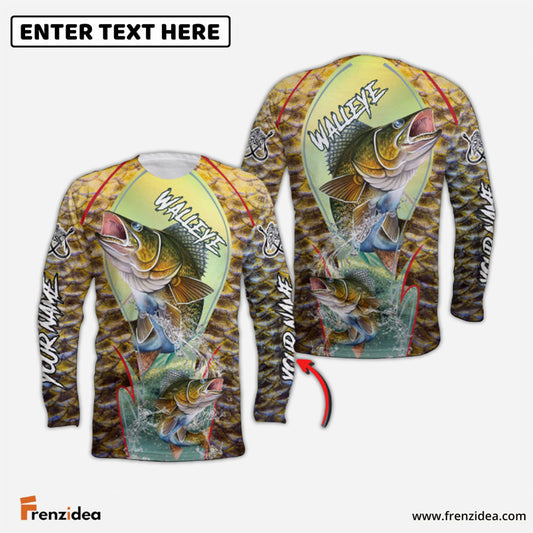 Frenzidea Fishing Walleye Skin R Customize Name 3D Shirts