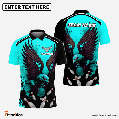 Frenzidea The Eagle and Bowling Personalized Name, Team Name 3D Shirt (4 Colors)