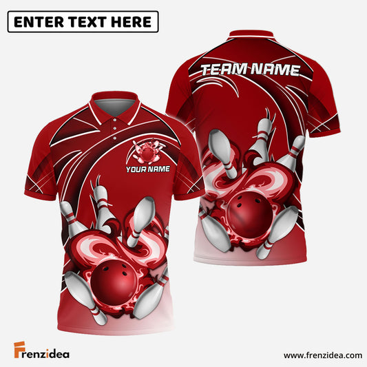 Frenzidea Bowling And Pins Super Strong Throw Customized Name 3D Shirt (4 Colors)