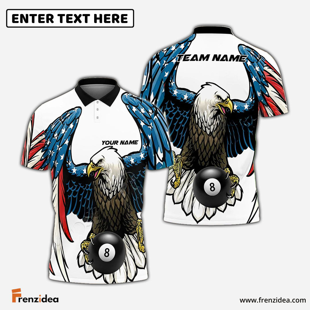 Frenzidea Billiards Ball 8 American Eagle Personalized Shirt