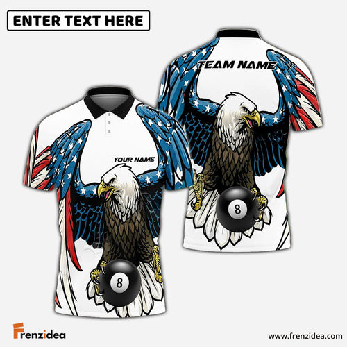 Frenzidea Billiards Ball 8 American Eagle Personalized Shirt