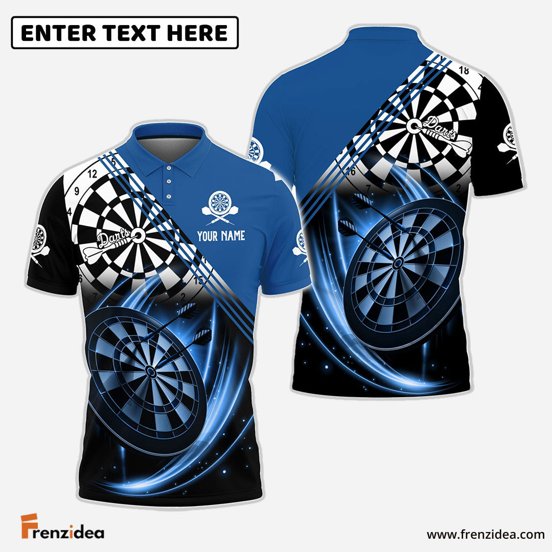 Frenzidea Darts Blue Personalized Name 3D Shirt