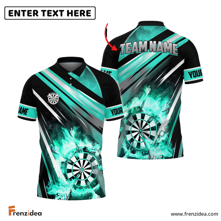 Frenzidea Darts Fire Arrow Rain Personalized Name, Team Name 3D Shirt (4 Colors)