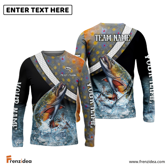 Frenzidea Trout Fishing Skin Water Custom Name & Team Name 3D Shirts