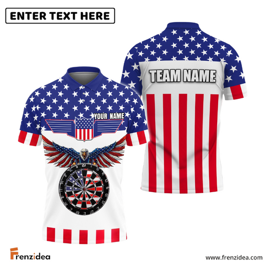 Frenzidea USA Flag Dartboard Personalized Name, Team Name 3D Shirt