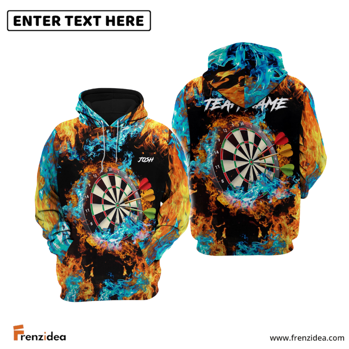 frenzidea Dart Fire & Water Personalized Name 3D Hoodie