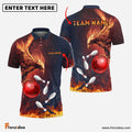 Frenzidea Bowling And Pins Fire Phoenix Customized Name 3D Shirt (4 Colors)