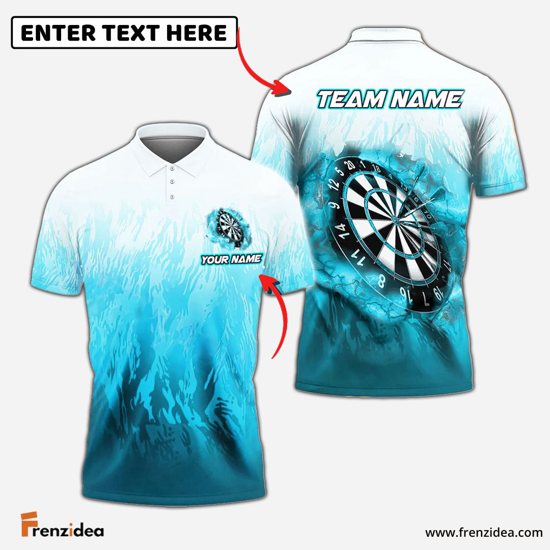 Frenzidea Darts Flame Pattern Multicolor Options Personalized Name, Team Name 3D Shirt (4 Colors)