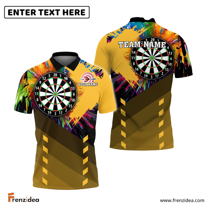 Frenzidea Darts Board Colorful Personalized Name, Team Name 3D Shirt (5 Colors)