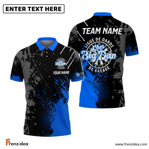 Frenzidea Darts Paint Style Blue Charl-Pol Logo Customized Name 3D Shirt