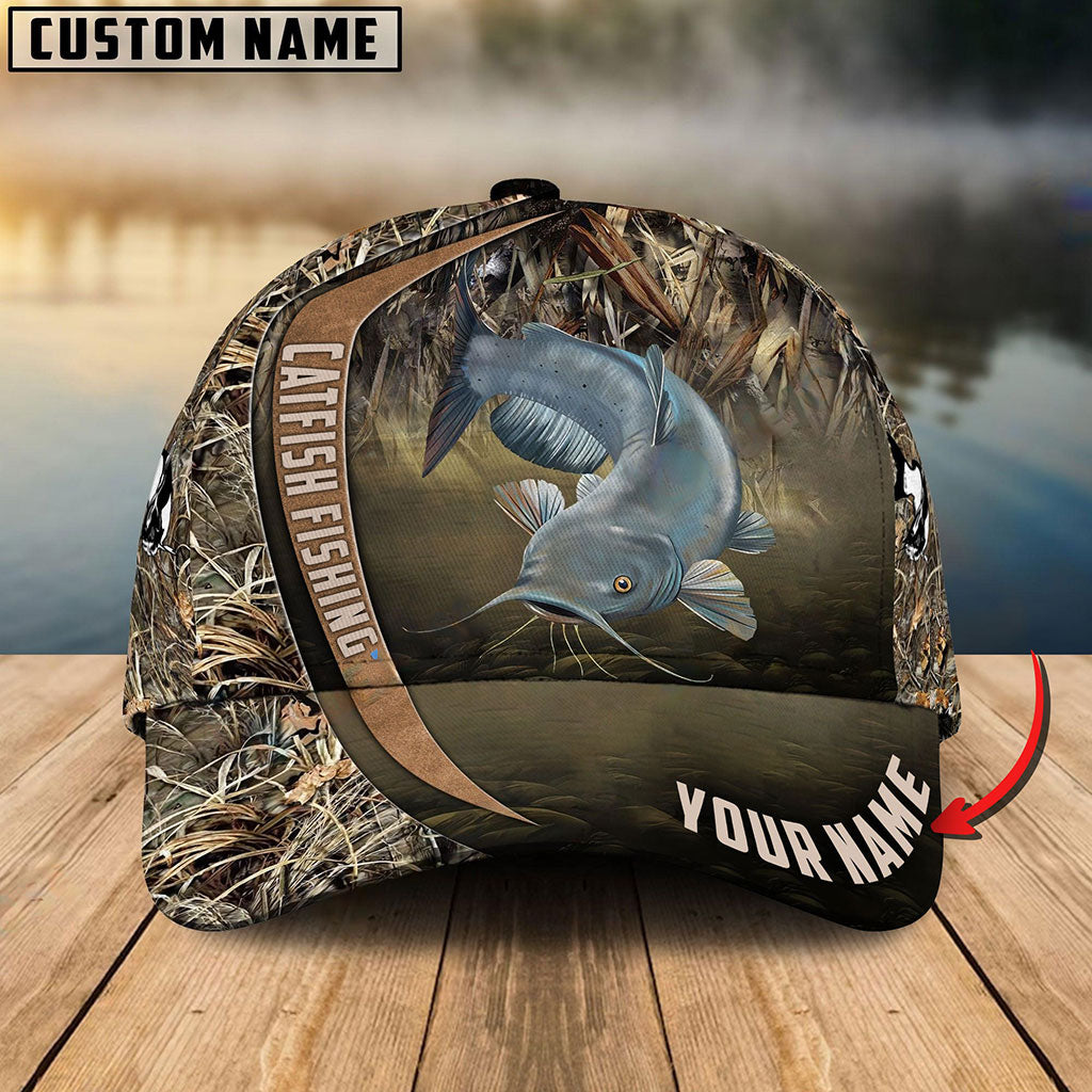 Frenzidea Personalized Catfish Fishing Grass Nature Classic Cap