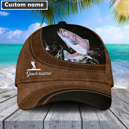 Frenzidea Custom Name Trout Fishing Happiness Cap