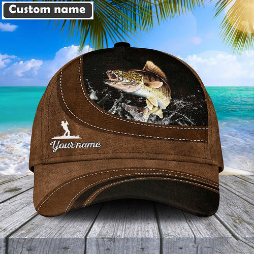 Frenzidea Custom Name Walleye Fishing Happiness Cap