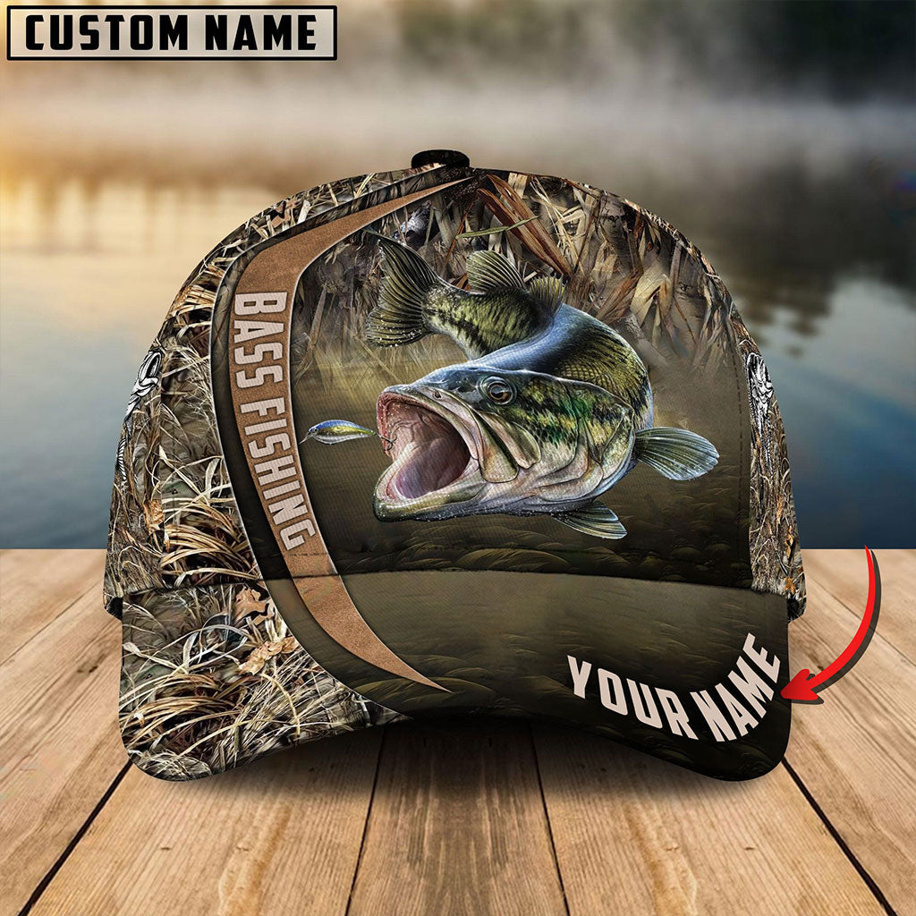 Frenzidea Personalized Bass Fishing Grass Nature Classic Cap