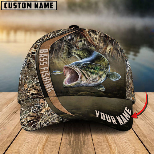 Frenzidea Personalized Bass Fishing Grass Nature Classic Cap