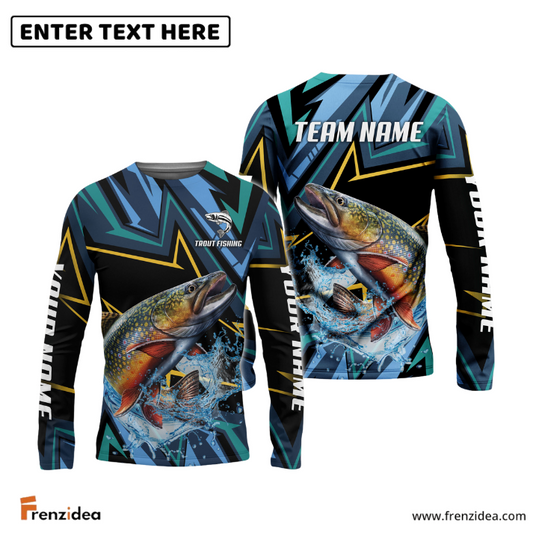 Frenzidea Trout Fishing Lightning Pattern Sport Custom Name & Team Name 3D Shirts