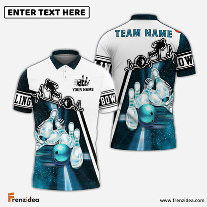 Frenzidea Personalized Name Light Bowling Player Multicolor 3D Shirt