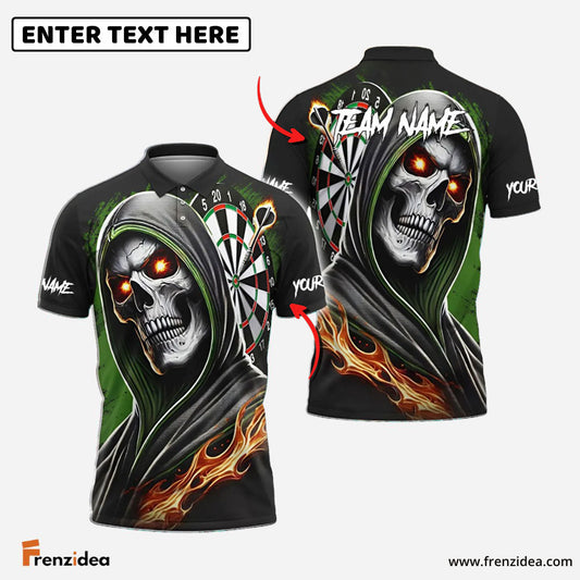 Frenzidea Darts Skull Paint Color Multicolor Options Personalized Name Shirt (4 Colors)