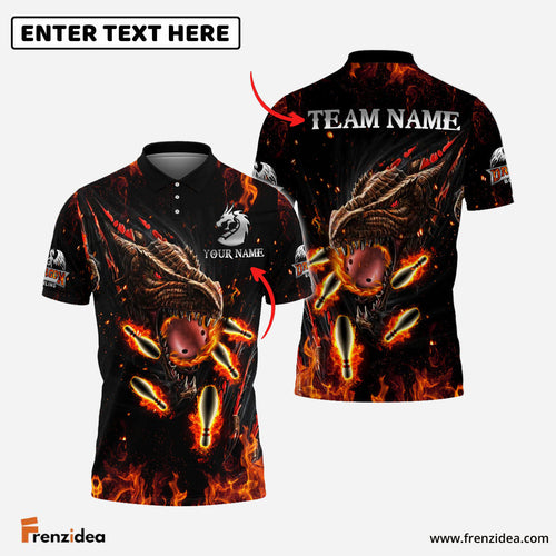 Frenzidea Personalized Name Dragon Bowling And Pins Multicolor 3D Shirt