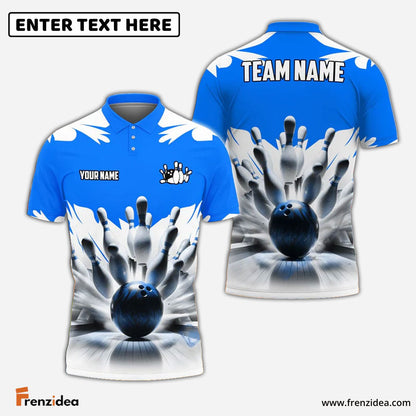 Frenzidea Bowling And Pins Ice Age Pattern Customized Name 3D Shirt (5 Colors)