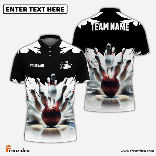 Frenzidea Bowling And Pins Ice Age Pattern Customized Name 3D Shirt (5 Colors)