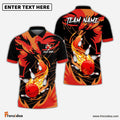 Frenzidea Bowling And Pins Fire Phoenix Customized Name 3D Shirt (4 Colors)