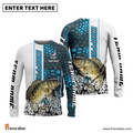 Frenzidea Crappie Fishing Blue Fin Bling Camo Sport Custom Name & Team Name 3D Shirts