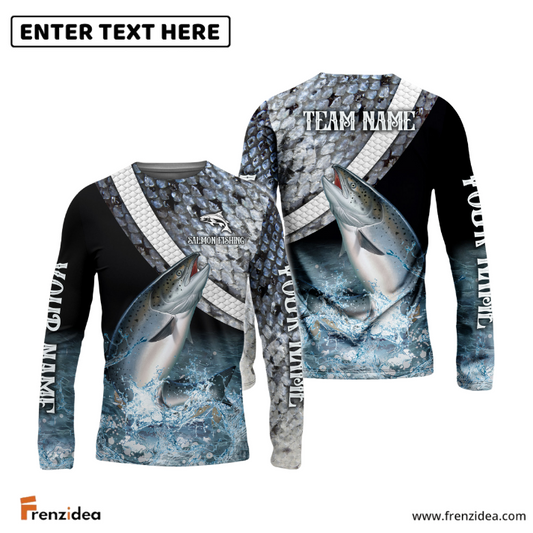 Frenzidea Salmon Fishing Skin Water Custom Name & Team Name 3D Shirts