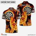 Frenzidea Darts Fire Moonlight Dartboard Wolf Personalized Name, Team Name Shirt (4 Colors)