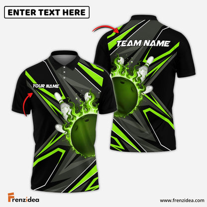Frenzidea Bowling And Pins Shockwave Customized Name 3D Shirt ( 6 Colors)