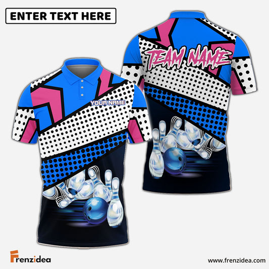 Frenzidea Cartoon Bowling And Pins Personalized Name Team Name 3D Shirt