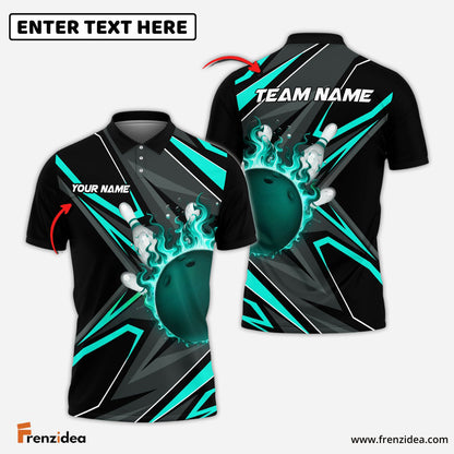 Frenzidea Bowling And Pins Shockwave Customized Name 3D Shirt ( 6 Colors)