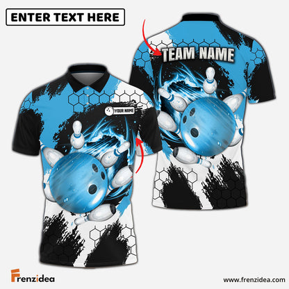 Frenzidea Bowling and Pins Colorful Break Personalized Name Team Name 3D Shirt (4 Colors)