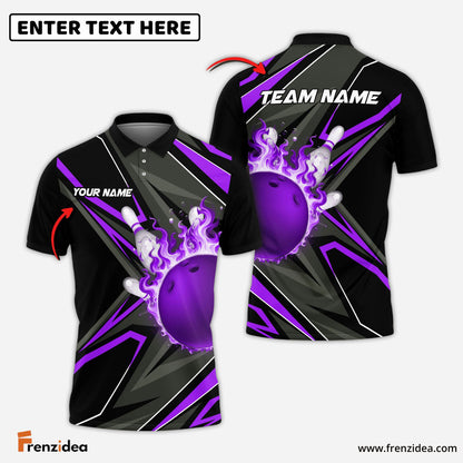 Frenzidea Bowling And Pins Shockwave Customized Name 3D Shirt ( 6 Colors)