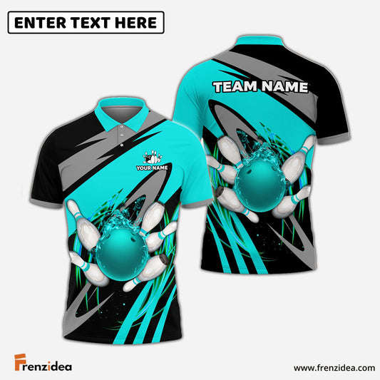 Frenzidea Vortex Bowling And Pins Customized Name, Team Name 3D Shirt (4 Colors)