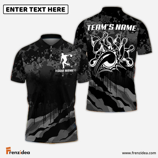 Frenzideas Camo Bowling Premium Multicolor Customized Name 3D Shirt (5 Colors)