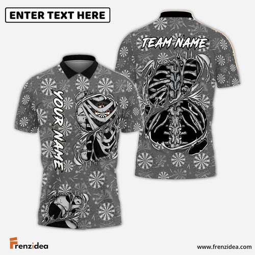 Frenzidea Darts Skeleton Bone Personalized Shirt (2 Colors)