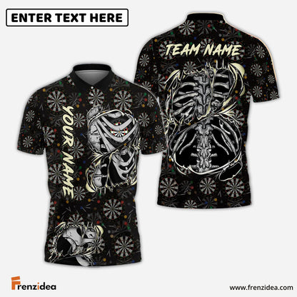 Frenzidea Darts Skeleton Bone Personalized Shirt (2 Colors)