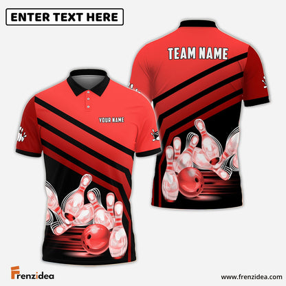 Frenzidea Bowling And Pins Windmill Pattern Customized Name 3D Shirt (5 Colors)