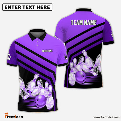 Frenzidea Bowling And Pins Windmill Pattern Customized Name 3D Shirt (5 Colors)