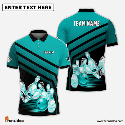 Frenzidea Bowling And Pins Windmill Pattern Customized Name 3D Shirt (5 Colors)