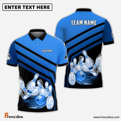 Frenzidea Bowling And Pins Windmill Pattern Customized Name 3D Shirt (5 Colors)