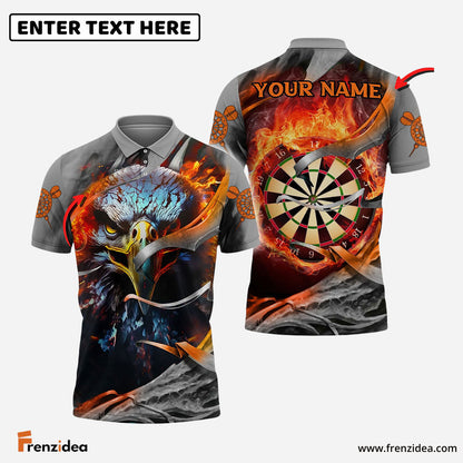 Frenzidea Darts Flame Eagle Personalized Name 3D Shirt